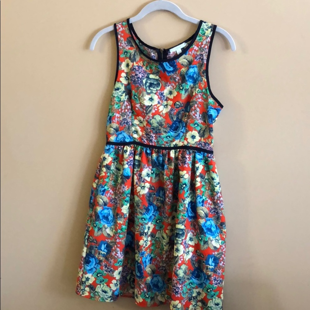 Orange floral dress